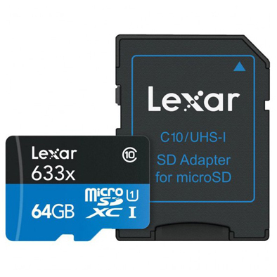 Lexar Micro SDXC 64 Gb 633x con Adatt.SD