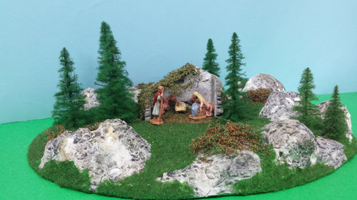Crib's base with Nativity hut