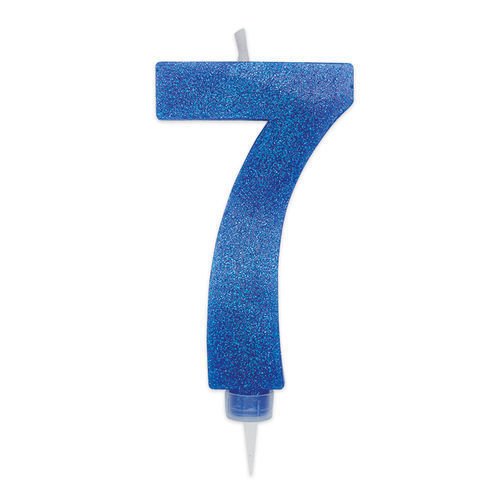 Candelina Sweety Maxi Blu Glitter Numero 7
