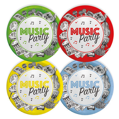 Piatti 18 cm Mix Music Party 8 pz