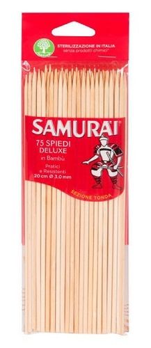 Samurai Spiedini 20 cm Deluxe in Bambù 75 pz