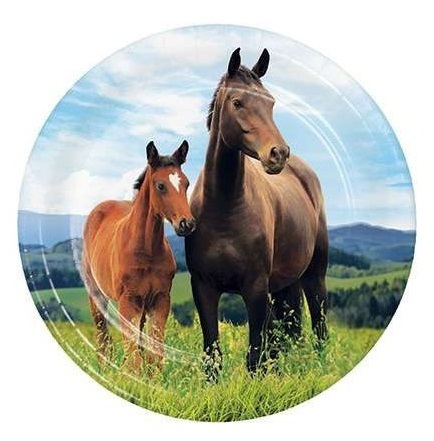 Piatti 18 cm in carta Cavalli "Horse and Pony" 8 pz