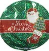 Pallone Mylar merry Christmas verde con Babbo Natale 45 cm