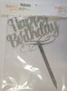 Cake Topper plex Happy Birthday argento 15 cm