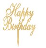 Cake Topper plex Happy Birthday oro 15 cm