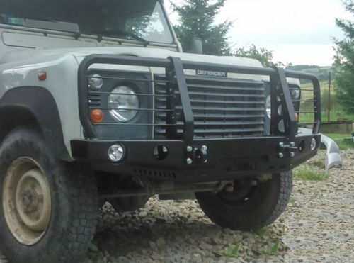 Heavy Duty - Front Bullbar Winch Bumper Land Rover Defender
