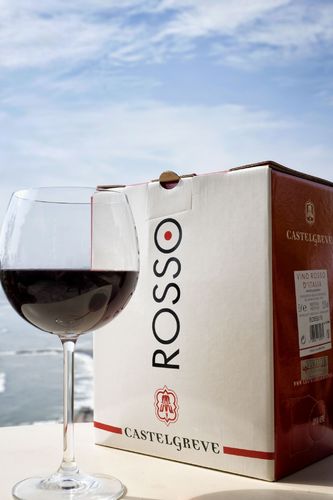 Bolsa de vino tinto italiano en caja Castelli del Grevepesa