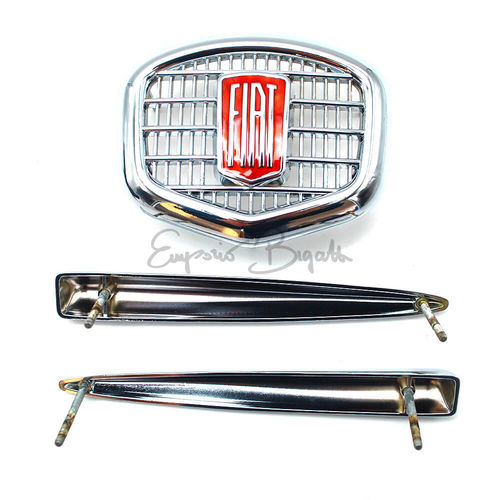 Fregio anteriore in metallo cromato | Fiat 500 F | Fiat 500 Giardiniera base F |