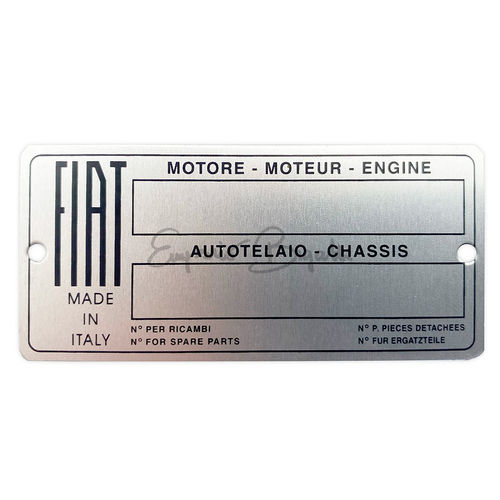Targhetta identificativa in alluminio | Fiat 500 N |