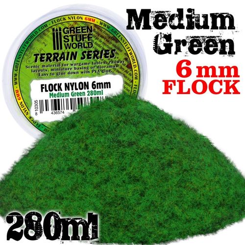 Erba statica floccato 6mm Medium Green 280ml