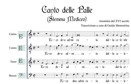 Canto delle Palle - sec. XVI