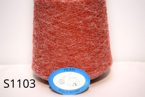 85%lana, 15%viscosa Nm 9,8 Rosso S1103 100 grammi