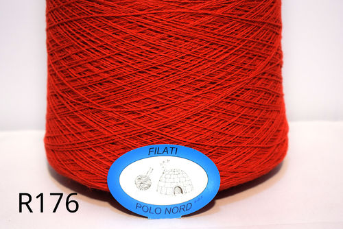 50%lana, 50%alpaca Nm 2/9 Rosso R176 100 grammi