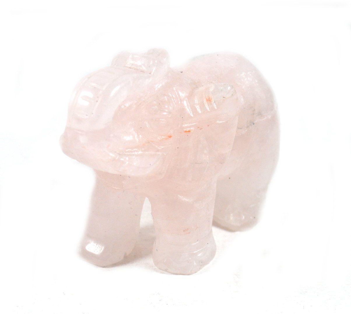 Elefante in Quarzo Rosa. Soprammobile, Idea Regalo