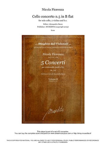 Fiorenza, Cello concerto n.5 in B flat
