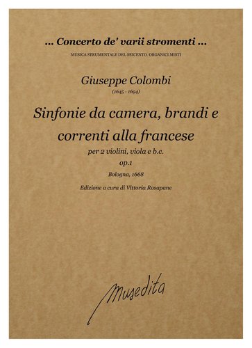 G.Colombi - Sinfonie da camera, brandi e correnti [...] op.1 (Bologna, 1668)